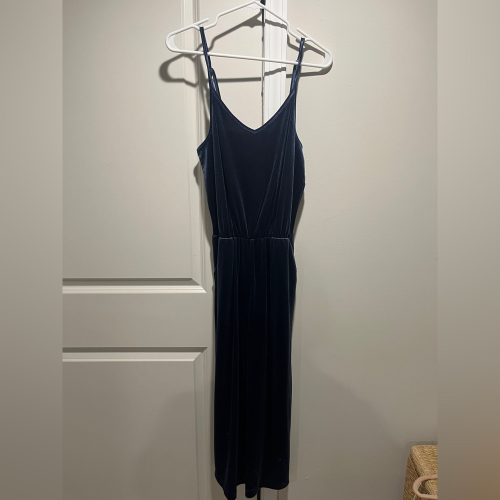 Old Navy Blue Velvet Jumpsuit - Size XS